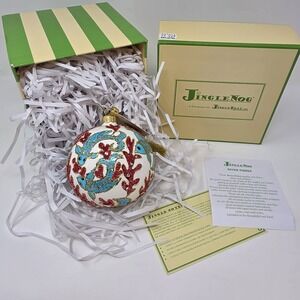 NIB JingleNog Seven Fishes Ball Ornament #80822 Hand Blown & Painted in Poland